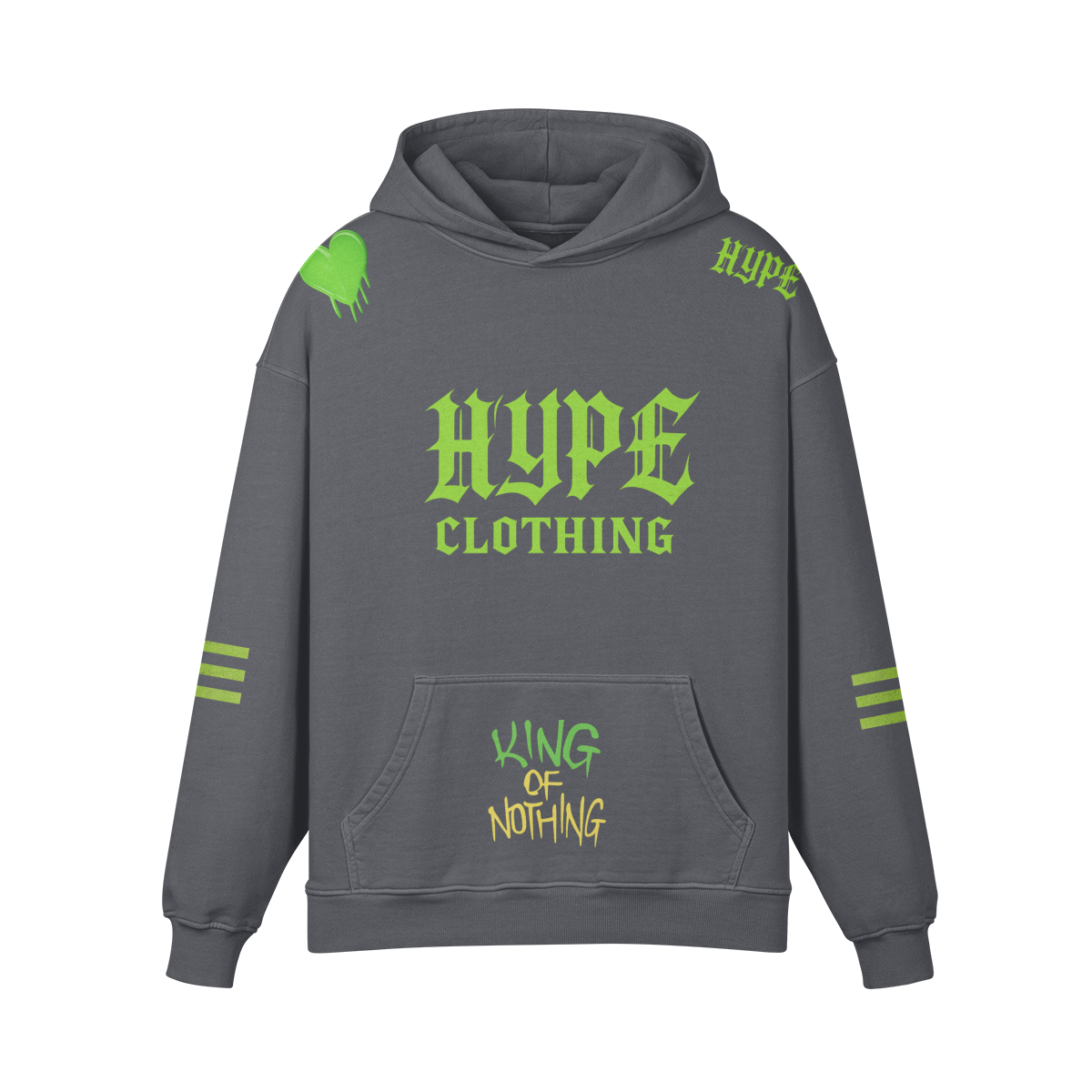 Crownless King Graphic Hoodie – Gray - Carbon Gray / S - Hoodies