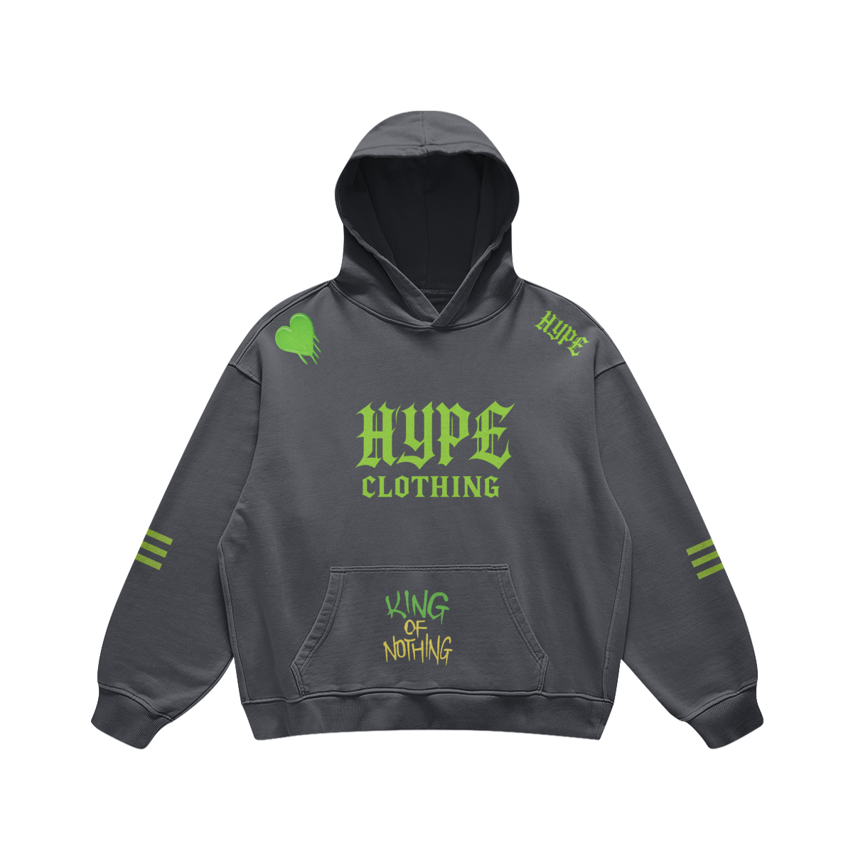 Crownless King Graphic Hoodie – Gray - Hoodies