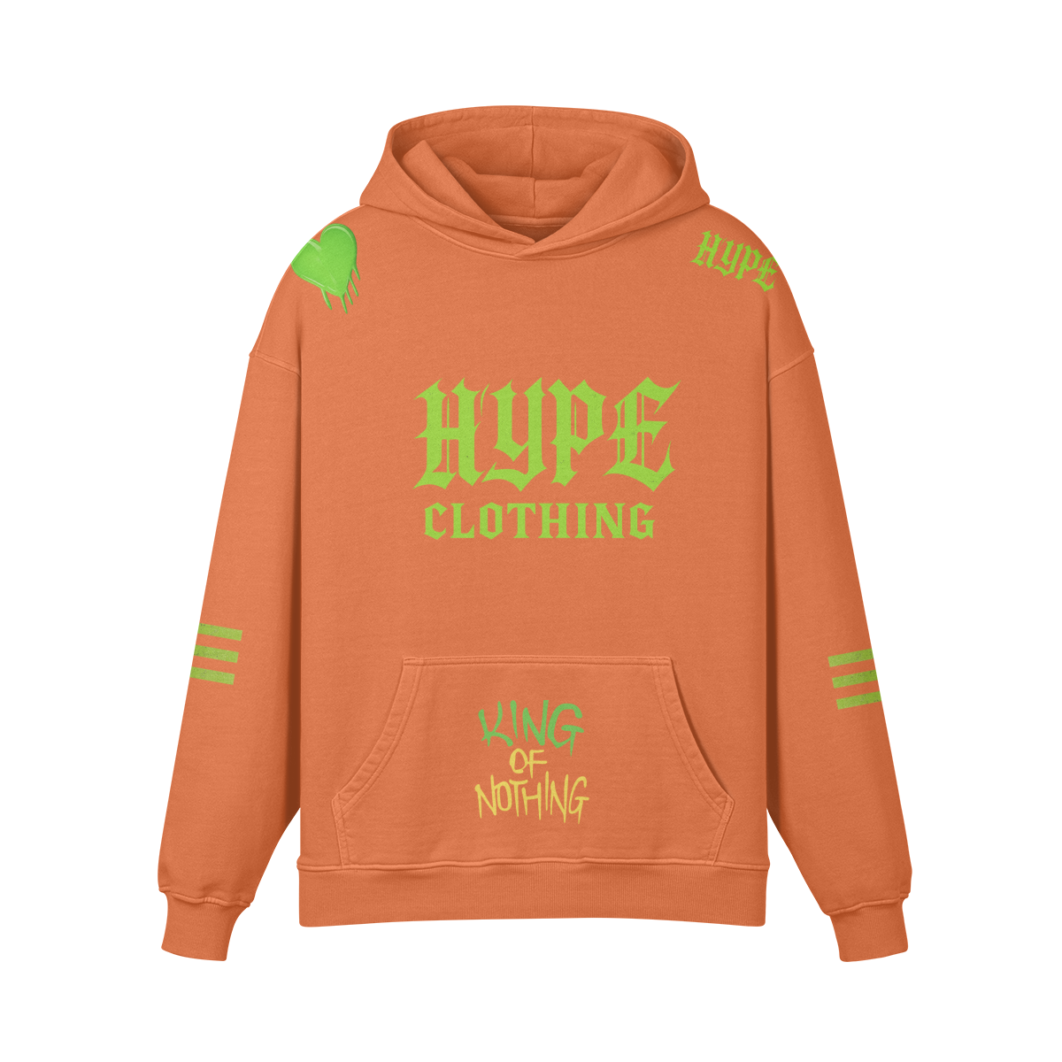 Crownless King Graphic Hoodie – ORANGE - Copper Red / S - Hoodies