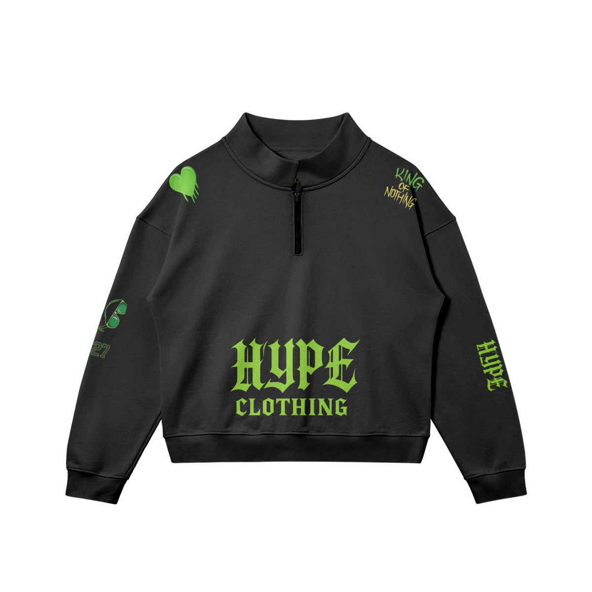 King of Nothing Quarter-Zip Sweatshirt - Black / S - Sweatshirt