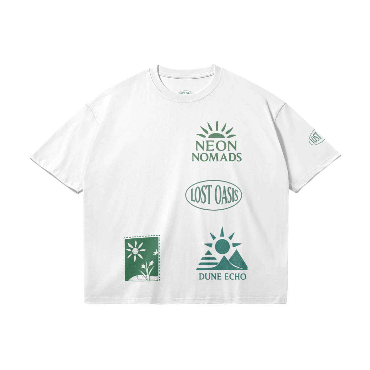 Oversized Graphic T-Shirt Lost Oasis - White - White / S - Graphic Tees