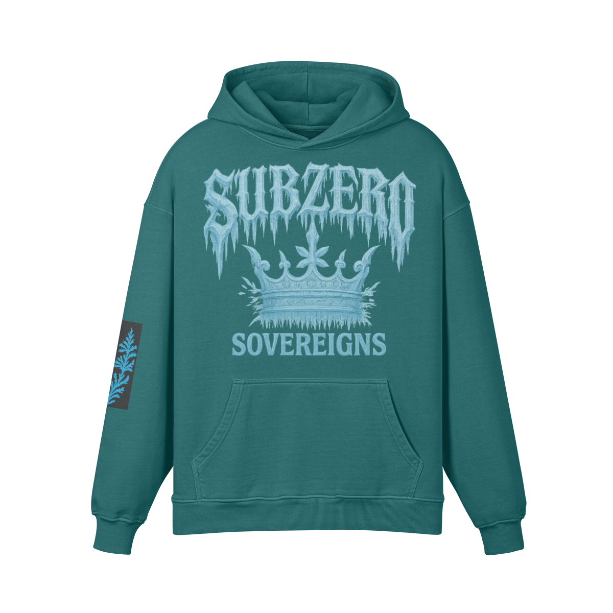 Subzero Sovereigns™ Ice Crown Hoodie - FOREST TEAL - Blueish Green / S - Hoodies