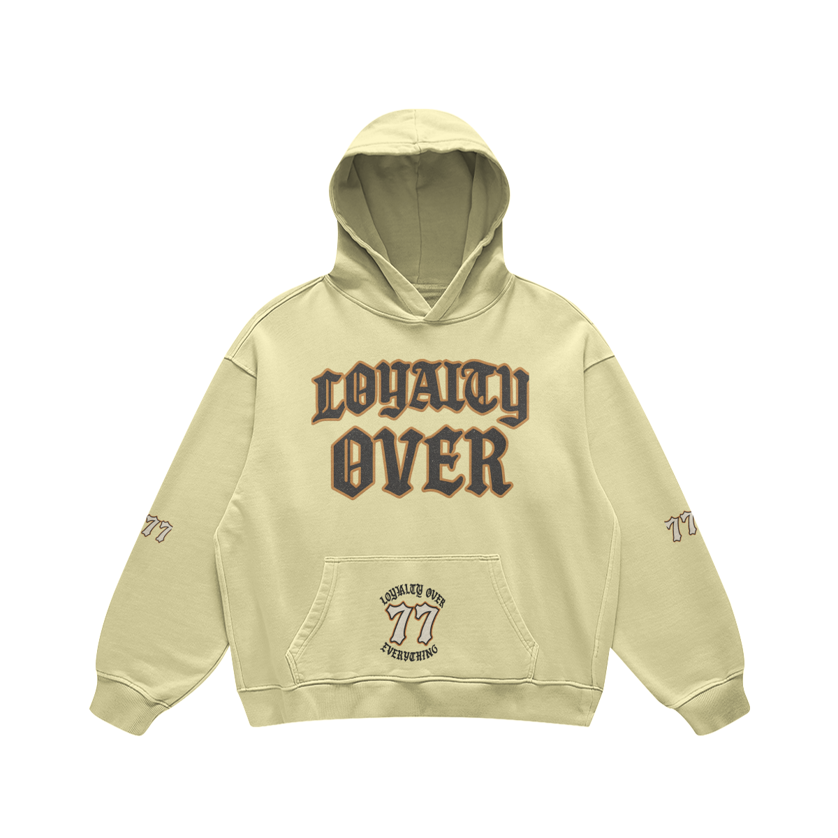 77 Loyalty Over Hoodie - BEIGE - Hoodies