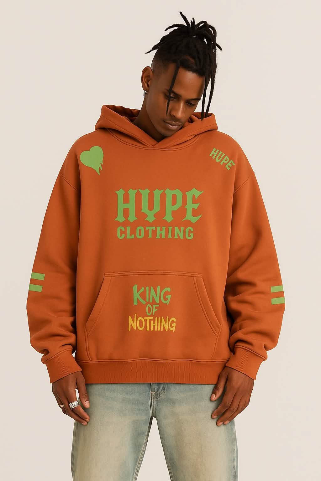 Crownless King Graphic Hoodie – ORANGE - Hoodies